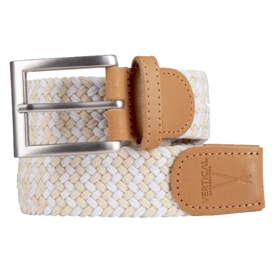 Ceinture tressée Jaune Blanc 